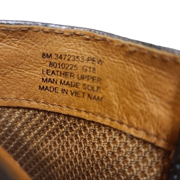 frye & co Pewter Distressed Leather Studded Phoenix Pull-on Cowboy Boots size 8 - Picture 6 of 9